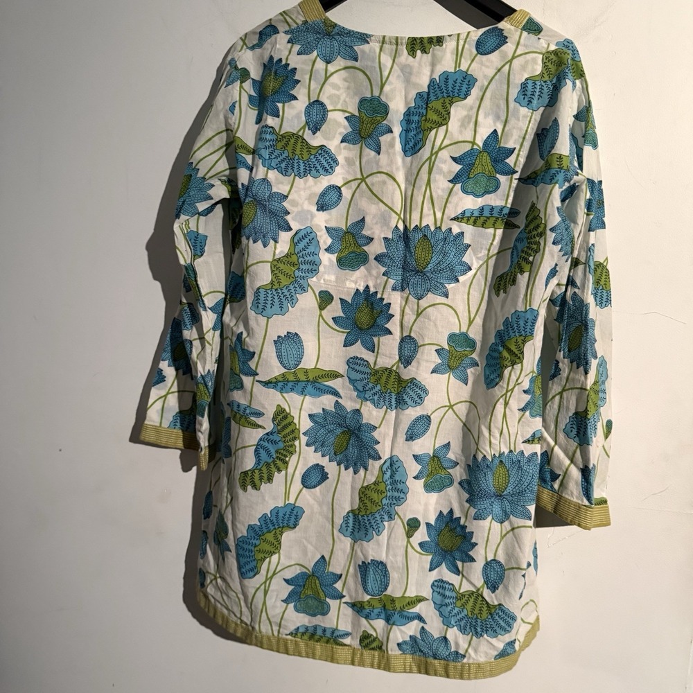 Gretchen Scott Medium Top Floral Boho Cottagecore Preppy Coastal Cotton - Picture 5 of 6